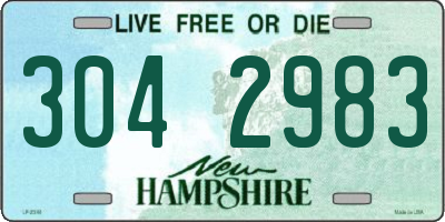 NH license plate 3042983
