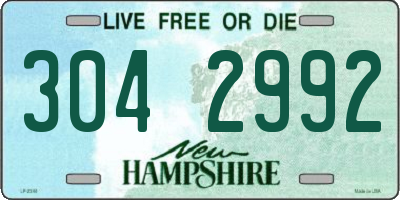 NH license plate 3042992