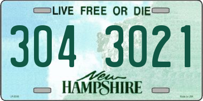 NH license plate 3043021