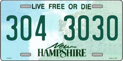 NH license plate 3043030