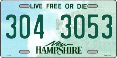 NH license plate 3043053