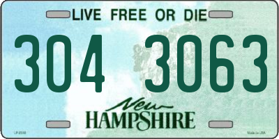 NH license plate 3043063