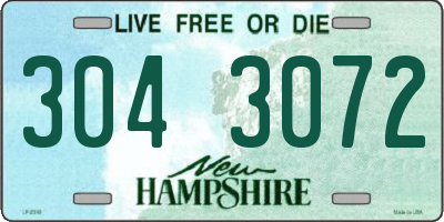 NH license plate 3043072