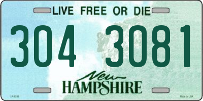 NH license plate 3043081