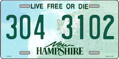 NH license plate 3043102