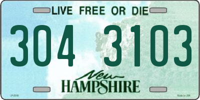 NH license plate 3043103