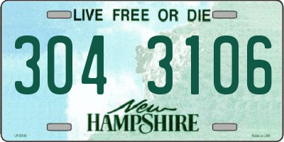 NH license plate 3043106