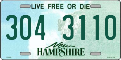 NH license plate 3043110