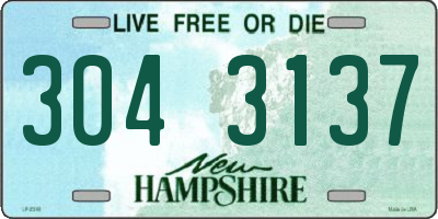 NH license plate 3043137