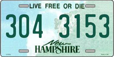 NH license plate 3043153