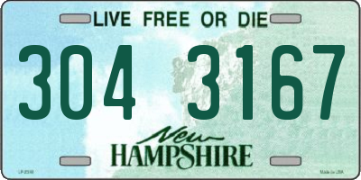 NH license plate 3043167