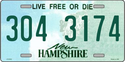NH license plate 3043174