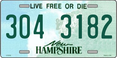 NH license plate 3043182