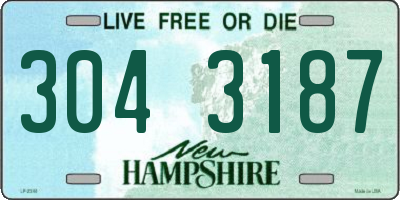 NH license plate 3043187