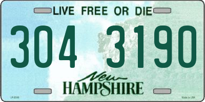 NH license plate 3043190