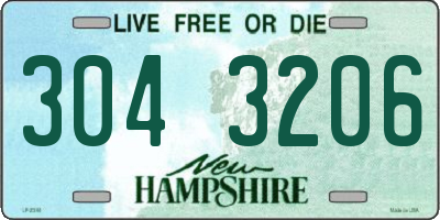 NH license plate 3043206