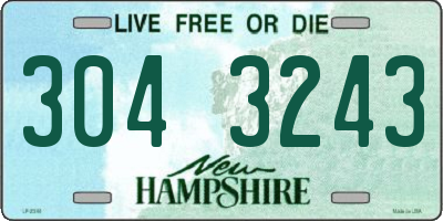 NH license plate 3043243