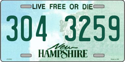 NH license plate 3043259