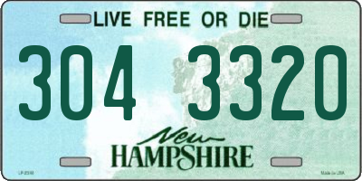 NH license plate 3043320