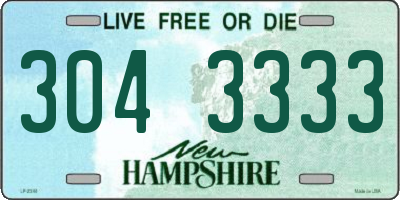 NH license plate 3043333