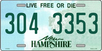 NH license plate 3043353