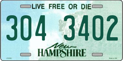NH license plate 3043402