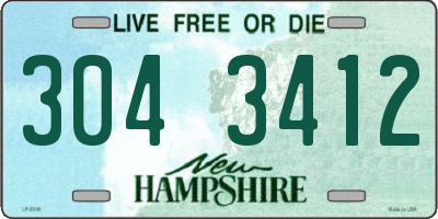 NH license plate 3043412