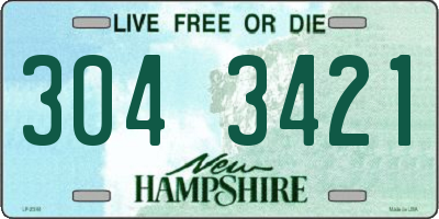 NH license plate 3043421