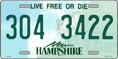 NH license plate 3043422