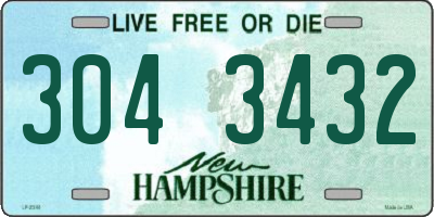 NH license plate 3043432