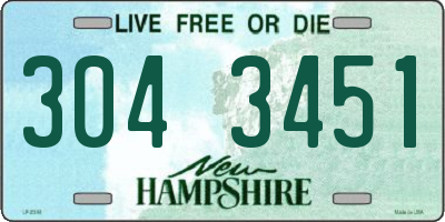 NH license plate 3043451