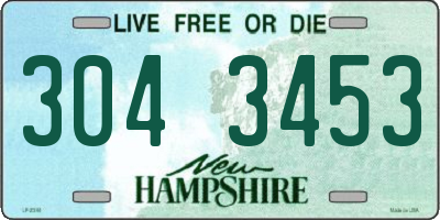 NH license plate 3043453
