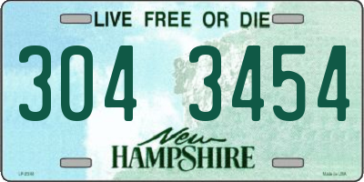 NH license plate 3043454