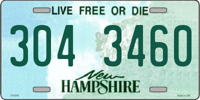NH license plate 3043460