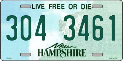 NH license plate 3043461