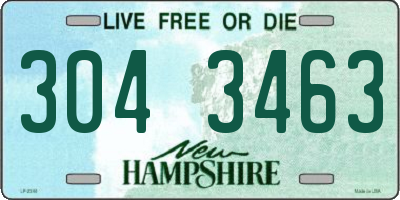 NH license plate 3043463