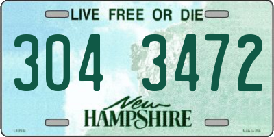 NH license plate 3043472