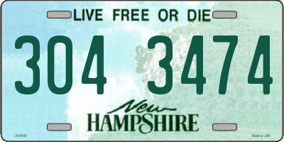 NH license plate 3043474