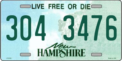 NH license plate 3043476