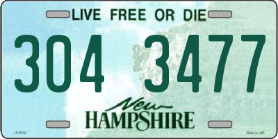 NH license plate 3043477