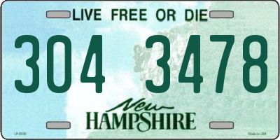 NH license plate 3043478