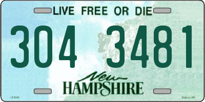 NH license plate 3043481