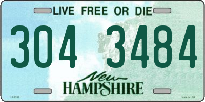 NH license plate 3043484