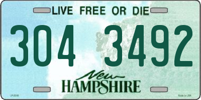 NH license plate 3043492