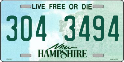 NH license plate 3043494