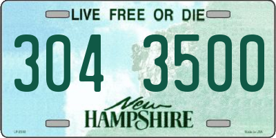 NH license plate 3043500