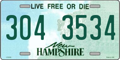 NH license plate 3043534
