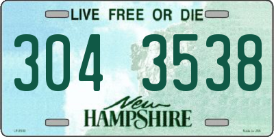 NH license plate 3043538