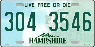 NH license plate 3043546