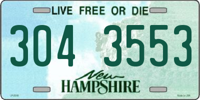 NH license plate 3043553